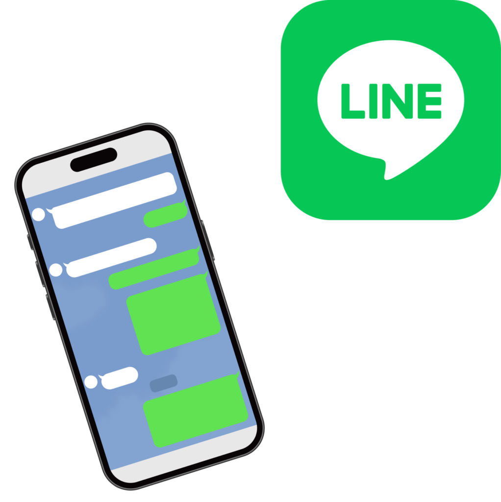 LINEのアイコンとスマホ画面